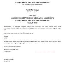 Surat ini adalah salah satu surat yang harus dilengkapi di dalam dokumen penawaran lelang. 12 Contoh Surat Pengumuman Resmi Sekolah Tender Dan Cpns Suratresmi Id