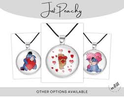 Pooh Tigger Eeyore Art Jewelry Love Valentine Necklace Large Pendant Option  Multiple Variations Earrings Bracelet Keychain Bookbag Charm