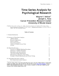 Research model by increasing emphasis on the development. Pdf Time Series Analysis