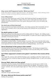 A Fun Jewish Wedding Program With Funny Descriptions Of All The Ceremony Traditions Enjoy Jewish Wedding Jewish Wedding Ceremony Jewish Wedding Traditions