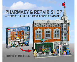 Pharmacy And Old Repair Shop Lego Architecture Lego Room Lego Modular