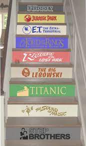 Movie Decals For Stairs Wall Border Riser Stair Decals Decals For Steps Famous Movies Stair Decals Classic Movies Standard Length Stair Decals Wall Borders Staircase Decals