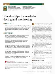 pdf practical tips for warfarin dosing and monitoring