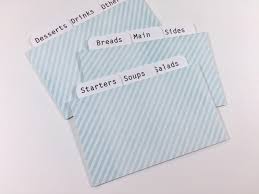 3x5 Dividers For Recipe Cards Blue Stripes Etsy Recipe Cards Blue Stripes Pattern Recipe Card Boxes