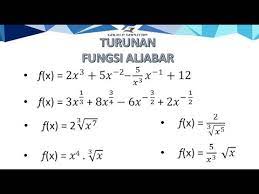 Turunan dan integral ialah 2 fungsi. Turunan Fungsi Aljabar Youtube