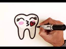 How To Draw A Cute Tooth Emoji Easy - Youtube