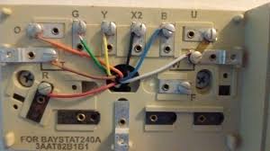 The installation instructions that accompany this unit, contains the wiring diagram below. Wiring Baystat240a To Honeywell Rth2510 W Picture Home Improvement Stack Exchange