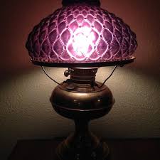 The rayo lamp is s olid brass and is nickel plated. Find More Antique Electrified Rayo Oil Lamp All Original Purple Glass Quilted Shade For Sale At Up To 90 Off