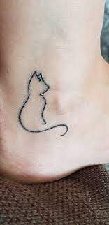 One Line Cat Tattoo One Line Tattoo Tattoos Cat Tattoo