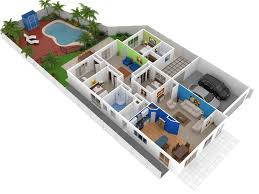 4 bedroom home plan 2 stories villa design size 13.8x19m. 3d Gallery Artist Impressions 3d Architectural Visualisation 3d Architectural Rendering 3d Rendering Modern Floor Plans House Plans House Floor Plans