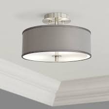 Gray Polyester 14 Wide Ceiling Light 9k753 Lamps Plus Ceiling Lights Contemporary Ceiling Light Low Ceiling Lighting