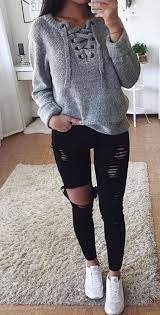 Pin By Julia Campanha On Roupas Tumblr Black Ripped Skinny Jeans Cute Winter Outfits Cute Outfits With Leggings