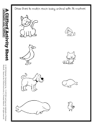 Baby Animals Match Activity Sheet Crafts And Worksheets For Preschool Toddler And Kindergarten Worksheets For Kids Animal Worksheets Preschool