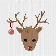 Knitting Motif And Knitting Chart Rudolph Reindeer