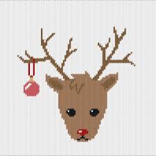 knitting motif and knitting chart rudolph reindeer