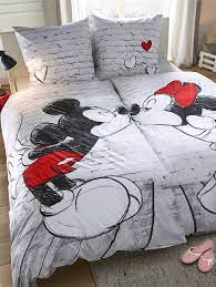 Bettwäsche in vielen verschiedenen farben, mustern und mehr! Herding 4tlg Bettwasche Partnerbettwasche Disney Mickey Minnie Klingel