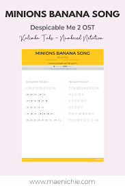 Download sheet music for kalimba. Easy 17 Key Kalimba Tabs Banana Minions Song Numbered Notation Minion Song Songs Minions Banana Song