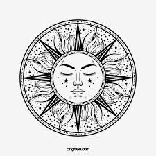Sun Face Black And White Personality Tattoo Sunlight Tattoo Line Png Transparent Clipart Image And Psd File For Free Download Black And White Cartoon Black And White Background Black And White