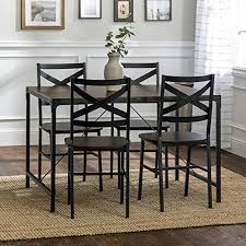 Walker edison furniture solid wood cappuccino dining bench. Customer Favorite Walker Edison Furniture Industiral 5 Piece Dining Set With Table And 4 Cross Back Chairs 48 L Dark Walnut Accuweather Shop