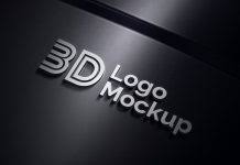 Free 3d Realistic Steel Logo Mark Mockup Psd Good Mockups