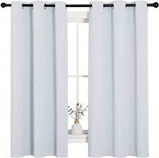 Buy vogol small window valances curtains, birds printed window curtain tier pair 36 inch long pocket window treatments for kitchen cafe, 2 panels: Amazon Com Nicetown Window Treatment Thermal Insulated Grommet Room Darkening Curtains Drapes For Bedroom 2 Panels 42 By 63 Platinum Greyish White Home Kitchen