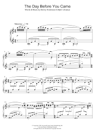 You wake up alone in a world you no longer remember, setting out to find answers and the resources to survive. The Day Before You Came Noten Benny Andersson Klavier Solo