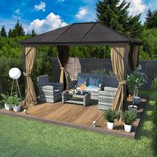 It can act as that extra room you need, and since it's typically connected to your house, you don't even need to go far! Yitahome 10x13 Ft Outdoor Canopy Gazebo With Mosquito Netting And Shaded Curtains Hard Top Garden Tent Aluminum Frame For Patio Backyard Deck Lawns Parties 10 X 13 Ft Buy Online In Bahrain At Bahrain Desertcart Com