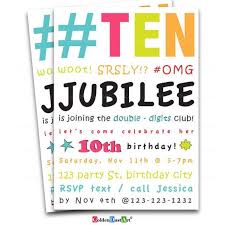 Birthday Party Invitation Card Sample Updates From Goldendustart On Etsy Birthday Party Invitation Wording 10th Birthday Happy Birthday Invitation Card