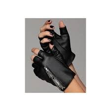 Karl Lagerfeld Gloves Fingerless Motorcycle Zipper Faux Leather Liked On Polyvore Featuring A Clothes Design Leather Fingerless Gloves Outfit Accessories