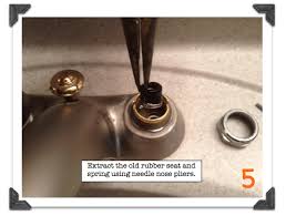 What causes a delta shower faucet to leak? Delta Bathroom Faucet Leaks Extract The Old Seat And Spring Delta Faucets Bathroom Faucet Repair Bathroom Faucets