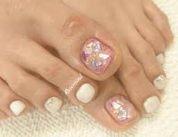 フットネイル 春 シェル タイダイ 金箔 阿南 ネイル Nail Salon Rosemind