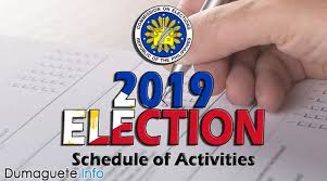National And Local 2019 Elections Schedule Of Activities Philippines
