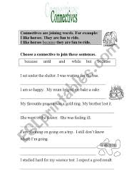 Check spelling or type a new query. Connectives Esl Worksheet By Kristyjak