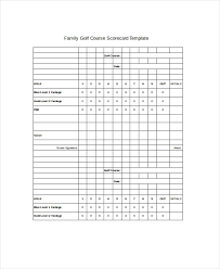 12 Golf Scorecard Templates Pdf Word Excel Free