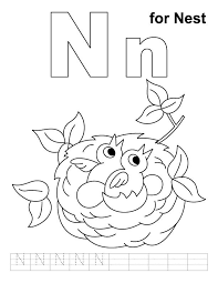 N is for nail coloring page. N For Nest Coloring Page With Handwriting Practice Download Free N For Nest Coloring Page Wi Letter N Crafts Alphabet Coloring Pages Preschool Coloring Pages