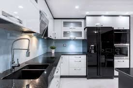 3100 jet black caesarstone quartz if you want a countertop that is a consistent black color, 3100 jet black caesarstone quartz is a perfect choice for you. What Color Cabinets With Black Granite Countertops Home Decor Bliss