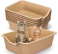 Jumbo Disposable Cat Litter Boxes 3-Pack - XL Waterproof Cardboard Boxes  For Travel & Multi-Cat Homes