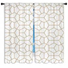 Abstract Geometry Gold Deco Art Hexagon Pattern Custom Size Window Curtains Abstractwindowcurtains Abstractd Hexagon Pattern Window Curtains Abstract Pillows