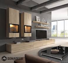Wall Unit Baros 3 Oak Modern Entertainment Center Ev Oturma Odasi Ev Dekoru Tasarim Oda