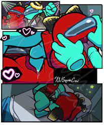 among us crewmate (among us) impostor (among us) licking penis  looking pleasured malefemale party squishcrew (artist) the skeld (among us)  vaginal penetration 