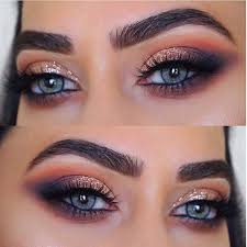 Sparkly Smokey Eye Makeup Idea For Blue Eyes Make Up Blauwe Ogen Winter Make Up Oog Make Up