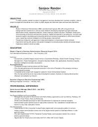 Expert in implications of new financial policy for the new business development. Sanjeev Randev Resume Electrical Engineer Mba 2014