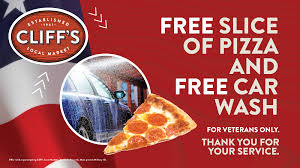 Check spelling or type a new query. Free Slice Of Pizza And Free Car Wash For Veteran S Day Cliff S Local Market