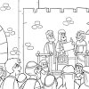 Downloadable ezra coloring page showing king artaxerxes sending ezra to jerusalem to teach the israelites from ezra 7. 1