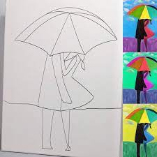 Paint your art out canvas and cocktails diy canvas canvas ideas wine and canvas spring painting california poppy wine art paint and sip. Couple In The Rain Paint And Sip Canvas Unpainted Canvas Etsy Paint And Sip Couples Canvas Painting Canvas Painting Diy