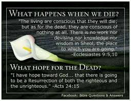 What Happens When We Die Ecclesiastes 9 5 10 What Hope For The Dead Acts 24 15 Bible Answers Bible Knowledge Ecclesiastes