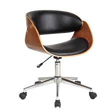 Contemporary Computer Chair With Walnut Wood Finish And Pu Seat Office Chair Upholstered Office Chair Chair