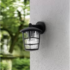 Eglo Aloria Black Contemporary Outdoor Porch Down Lantern 93098 Ideas4lighting