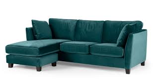 Trend Ecksofas Wolseley Ecksofa Recamiere Flexibel Samt In Pfauenblau Made Com Made Com Polyes Sofa Bed Green Corner Sofa Sofa Inspiration