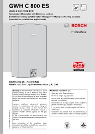 Water heater wiring diagram unique gas geyser installation diagram. Bosch Tankless Water Heater Therm 800 Es Pdf Install Manual Manualzz